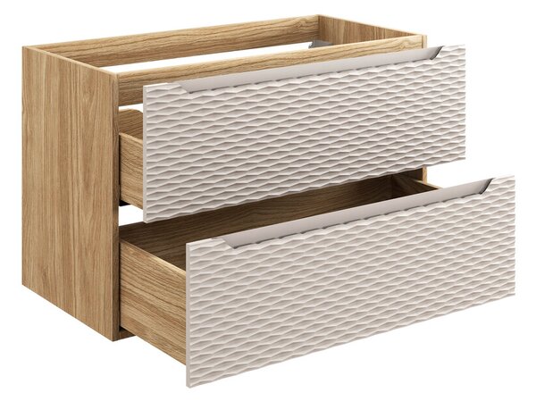 Comad Závěsná skříňka pod umyvadlo Ocean s deskou 120 cm béžová/dub olejovaný