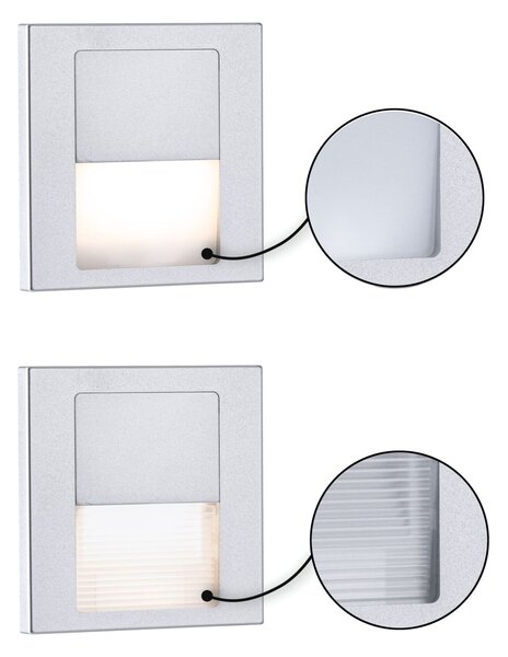 PAULMANN LED vestavné svítidlo do zdi Tsaro hranaté 80x36mm 1W 230V 2700K matný chrom