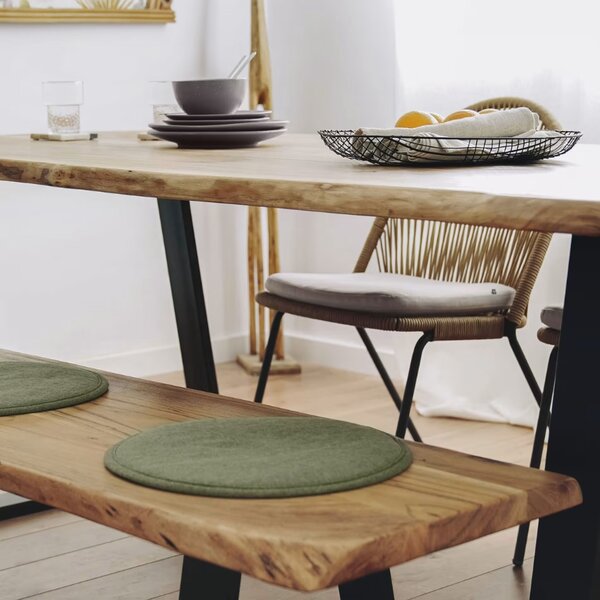 LÉTO -15% Zelený látkový podsedák Kave Home Silke 35 cm