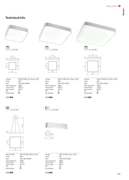 Redo 01-1124 - LED Lustr na lanku SCREEN LED/48W/230V 3000K