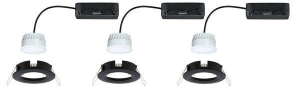 PAULMANN LED vestavné svítidlo Nova Coin IP44 kruhové 78mm měnitelná bílá 3x6W 230V černá mat hliník