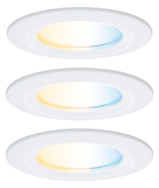 PAULMANN LED vestavné svítidlo Nova Coin IP44 kruhové 78mm měnitelná bílá 3x6W 230V bílá mat hliník