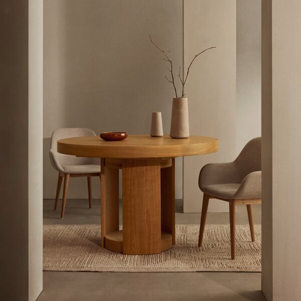 Dubový rozkládací jídelní stůl Kave Home Artis 120/170 x 120 cm