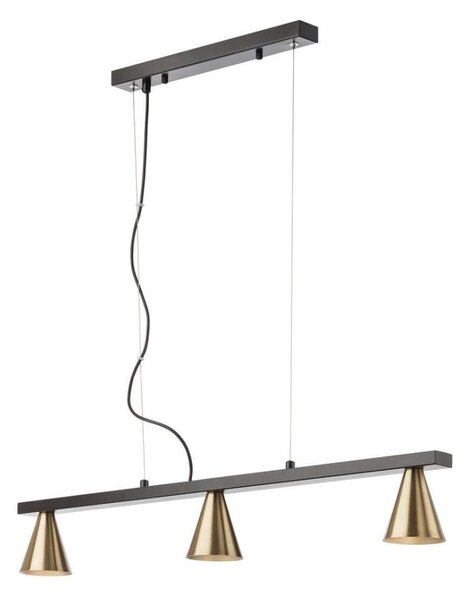 Redo 01-2218 - Lustr na lanku ZUMA 3xGU10/15W/230V černá/zlatá