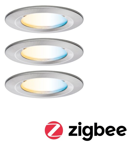 PAULMANN LED vestavné svítidlo Nova Coin IP44 kruhové 78mm měnitelná bílá 3x6W 230V kov kartáčovaný hliník