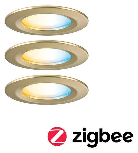 PAULMANN LED vestavné svítidlo Nova Coin IP44 kruhové 78mm měnitelná bílá 3x6W 230V zlatá mat hliník
