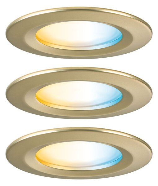 PAULMANN LED vestavné svítidlo Nova Coin IP44 kruhové 78mm měnitelná bílá 3x6W 230V zlatá mat hliník