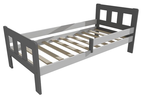Vomaks Dětská postel se zábranou VMK010EA KIDS Rozměr: 80 x 170 cm, Barva: barva šedá + bílá