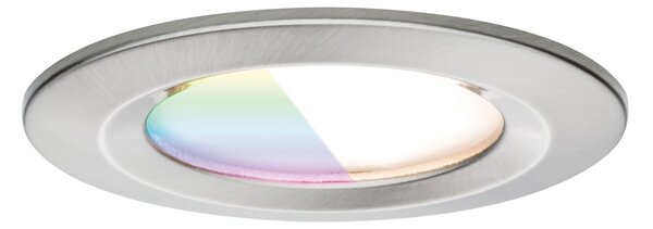 PAULMANN LED vestavné svítidlo Nova Coin IP44 kruhové 78mm RGBW+ 3x6W 230V kov kartáčovaný hliník