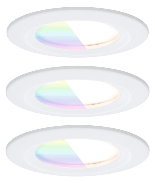 PAULMANN LED vestavné svítidlo Nova Coin IP44 kruhové 78mm RGBW+ 3x6W 230V bílá mat hliník