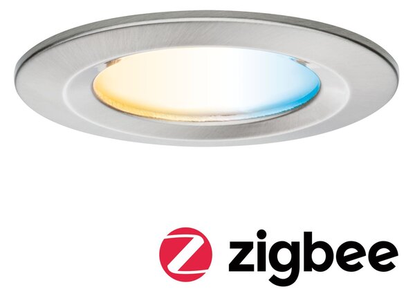 PAULMANN LED vestavné svítidlo Nova Coin IP44 kruhové 78mm měnitelná bílá 6W 230V kov kartáčovaný hliník