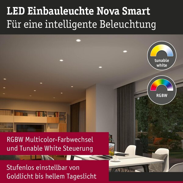 PAULMANN LED vestavné svítidlo Nova Coin kruhové 84mm 50° RGBW+ 6W 230V bílá mat hliník