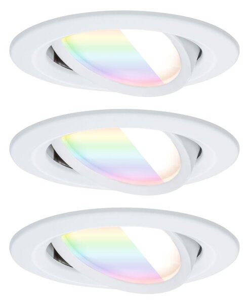 PAULMANN LED vestavné svítidlo Nova Coin kruhové 84mm 50° RGBW+ 3x6W 230V bílá mat hliník