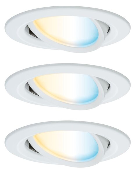 PAULMANN LED vestavné svítidlo Nova Coin kruhové 84mm 50° měnitelná bílá 3x6W 230V bílá mat hliník