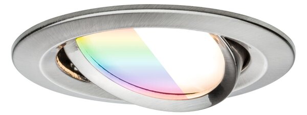 PAULMANN LED vestavné svítidlo Nova Coin kruhové 84mm 50° RGBW+ 3x6W 230V kov kartáčovaný hliník