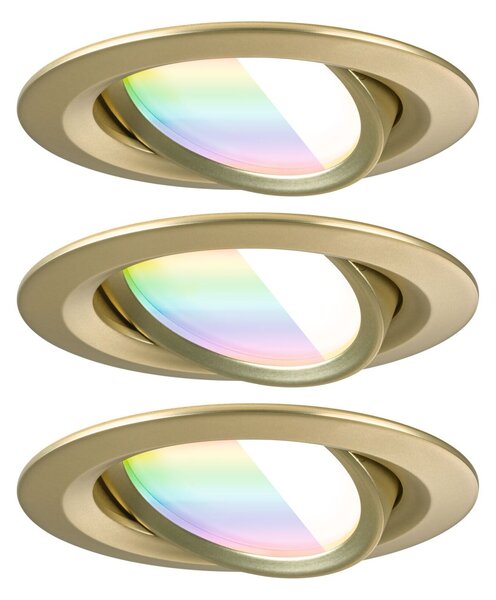 PAULMANN LED vestavné svítidlo Nova Coin kruhové 84mm 50° RGBW+ 3x6W 230V zlatá mat hliník