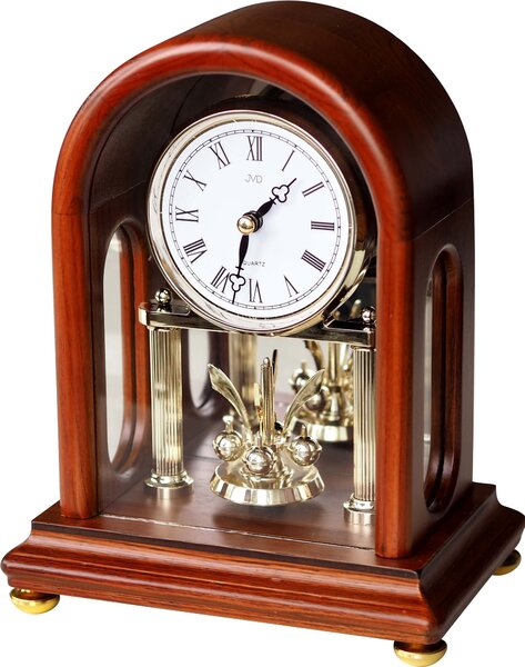 Dřevěné stolní hodiny JVD HS18.1 (s točitými ročkami) (POŠTOVNÉ ZDARMA!! - retro styl "ročky")