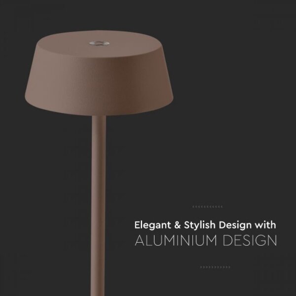 LED Venkovní stmívatelná dotyková dobíjecí stolní lampa LED/2W/5V IP54 hnědá