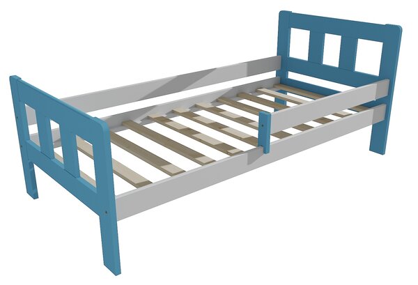 Vomaks Dětská postel se zábranou VMK010EA KIDS Rozměr: 80 x 180 cm, Barva: barva modrá + bílá