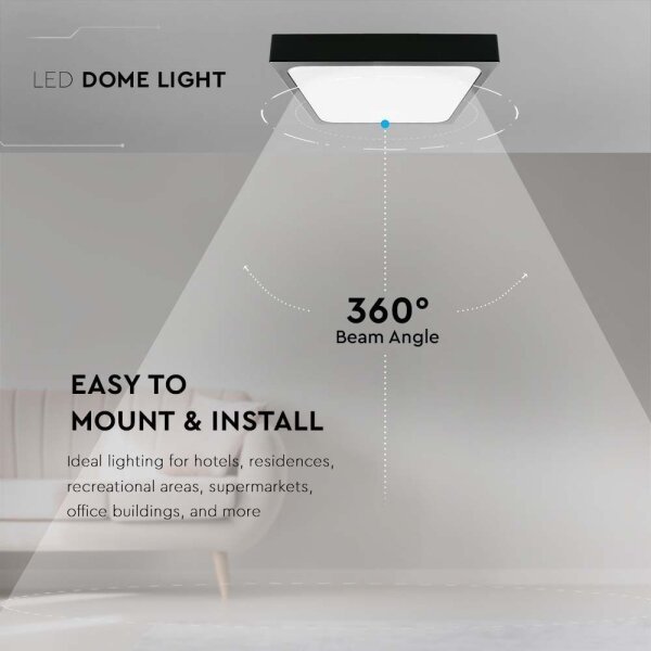 LED Koupelnové stropní svítidlo LED/30W/230V 6500K IP44 42x42 cm černá