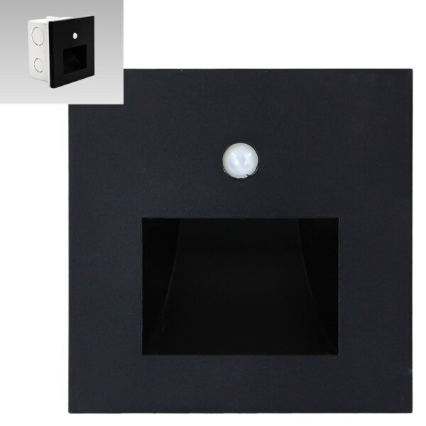 Emithor 70418 - LED Schodišťové svítidlo se senzorem SUNNY LED/1W/230V černá