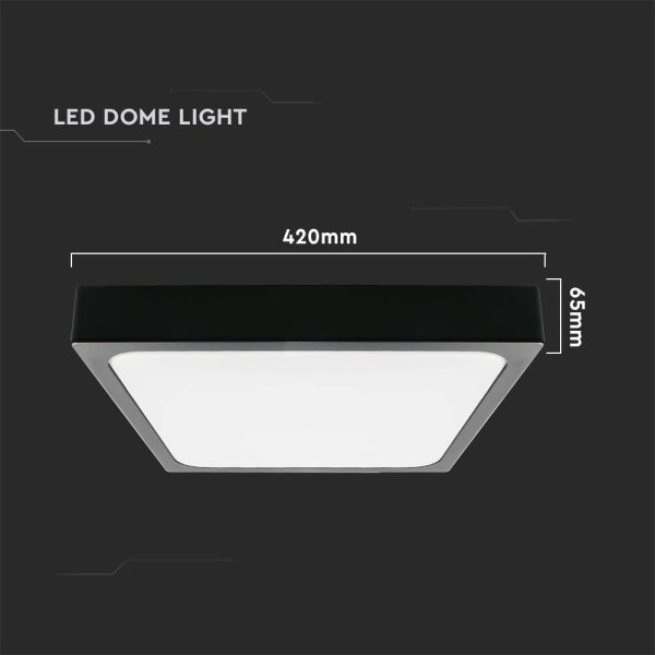 LED Koupelnové stropní svítidlo LED/30W/230V 6500K IP44 42x42 cm černá