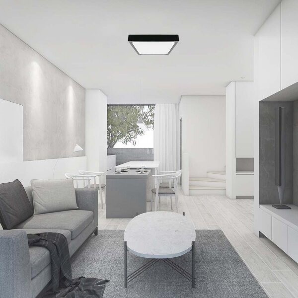 LED Koupelnové stropní svítidlo LED/30W/230V 6500K IP44 42x42 cm černá