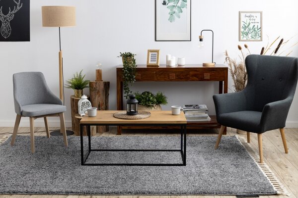 Makro Abra Kusový koberec BERBER 9000 Jednobarevný světle šedý Rozměr: 80x150 cm