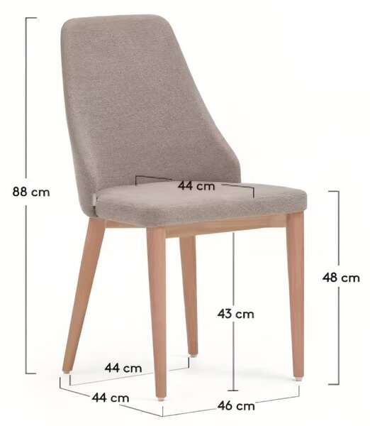 Světle hnědá látková jídelní židle Kave Home Rosie