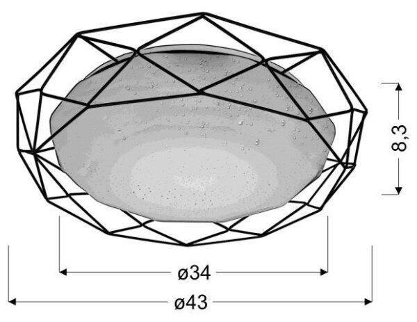 LED Stropní svítidlo SVEN LED/24W/230V pr. 43 cm lesklý chrom