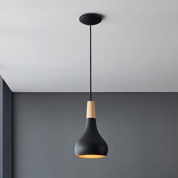 Eglo 900161 - Lustr na lanku SABINAR 1xE27/40W/230V pr. 18 cm černá