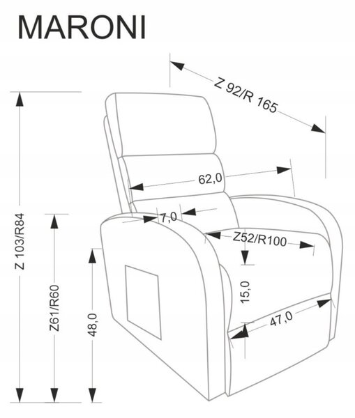 HALMAR Polohovací křeslo Maroni béžové