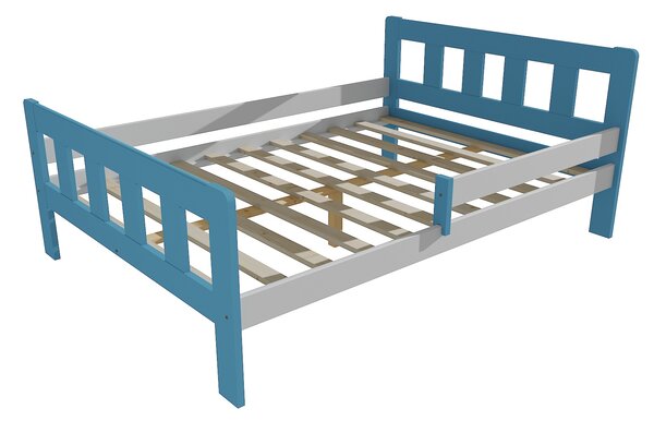 Vomaks Dětská postel se zábranou VMK010EA KIDS Rozměr: 140 x 200 cm, Barva: barva modrá + bílá