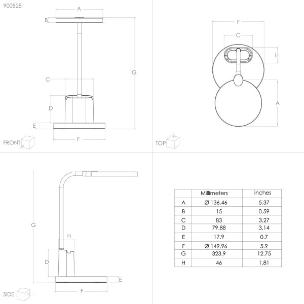 Eglo 900528 - LED Stmívatelná stolní lampa BROLINI LED/2,1W/5V 1500 mAh černá