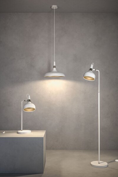 PAULMANN Stolní lampa Juna E14 max. 20W bílá mat, šampaň kov