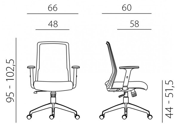Kancelářská ergonomická židle NOVELLO WHITE — síť / látka, bílá / zelená