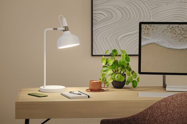 PAULMANN Stolní lampa Juna E14 max. 20W bílá mat, šampaň kov