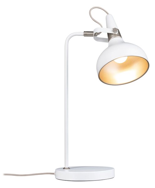 PAULMANN Stolní lampa Juna E14 max. 20W bílá mat, šampaň kov