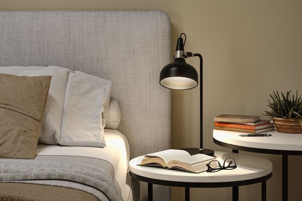 PAULMANN Stolní lampa Juna E14 max. 20W černá mat, šampaň kov