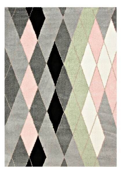 Makro Abra Kusový koberec SLIM 8023 světle šedý / multicolor 120x160