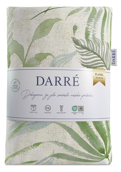 DARRÉ Flanelové povlečení Zelená oáza Velikost: 140 x 200 + 70 x 90