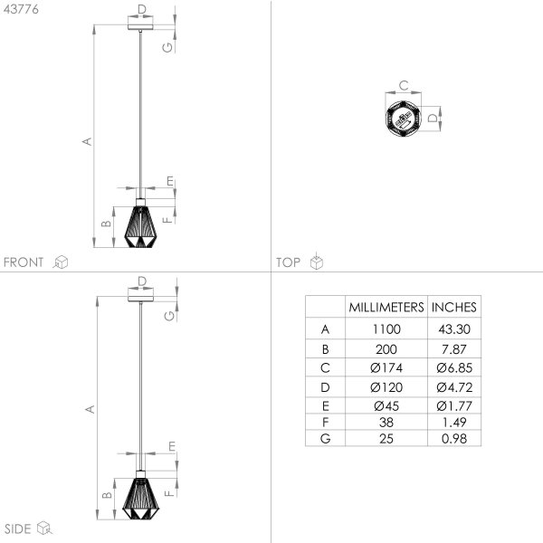 Eglo 43776 - Lustr na lanku ADWICKLE 1xE27/40W/230V