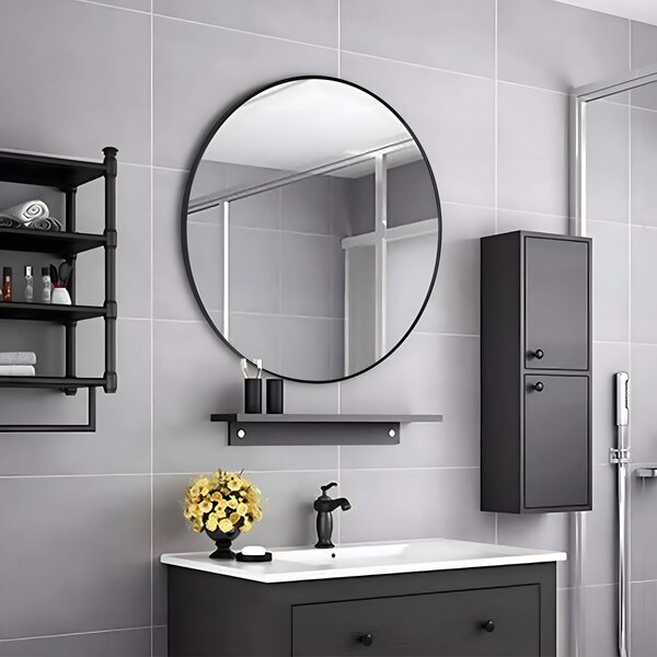 MODERNHOME Kulaté nástěnné zrcadlo KOKO 80 cm černé