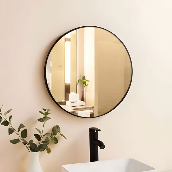 MODERNHOME Kulaté nástěnné zrcadlo KOKO 80 cm černé
