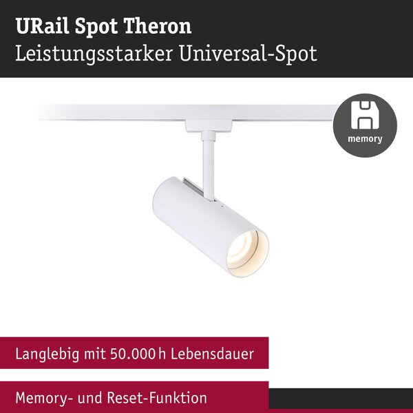 PAULMANN URail lištový spot Theron spot 11W 3000K stmívatelné 230V bílá