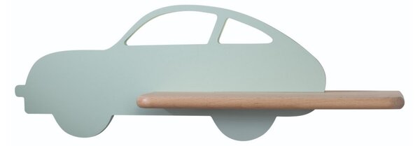 LED Dětské nástěnné svítidlo s poličkou CAR LED/5W/230V zelená/dřevo