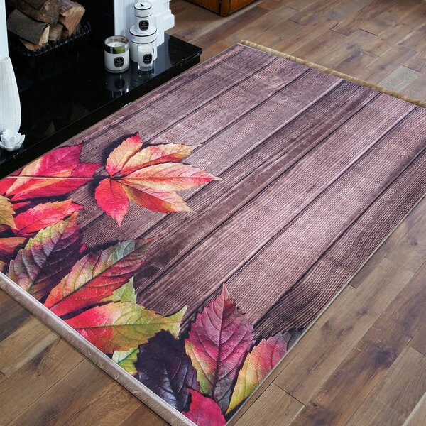 Makro Abra Moderní kusový koberec protiskluzový Horeca 06N Listí hnědý Rozměr: 160x220 cm