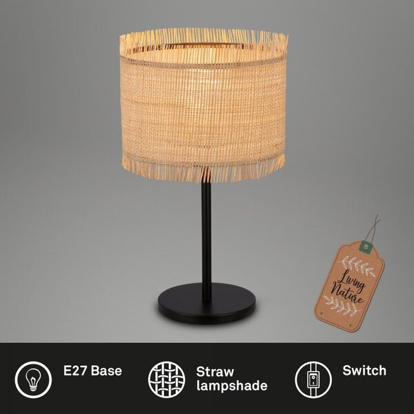 BRILONER Borra stolní lampa, stínidlo ze slámy, přírodní 7854014