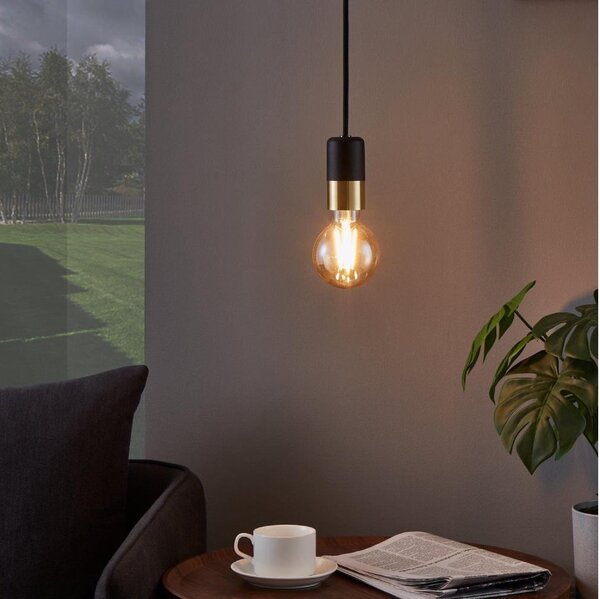 Eglo 31075 - Lustr na lanku CALARI 1xE27/40W/230V černá/zlatá