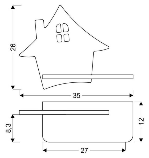 LED Dětské nástěnné svítidlo s poličkou HOUSE LED/4W/230V šedá/dřevo